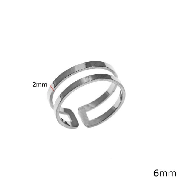 Δαχτυλίδι Ατσάλινο Βέρα 2πλή Ανοιγόμενη 6mm