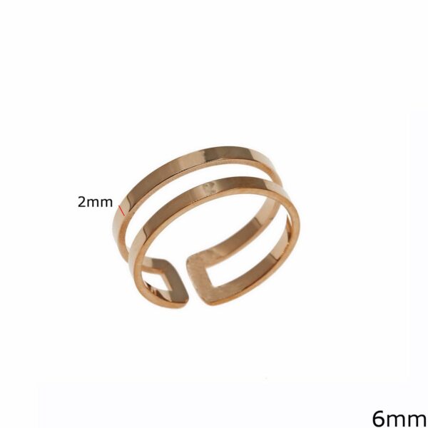 Ring Steel Vera 2 Sided Opening 6mm PINK GOLD